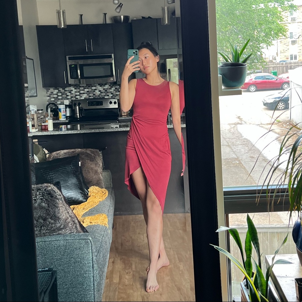 Red asymmetrical dress - size XS